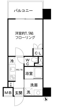 台東区根岸２丁目の賃貸マンションの間取り