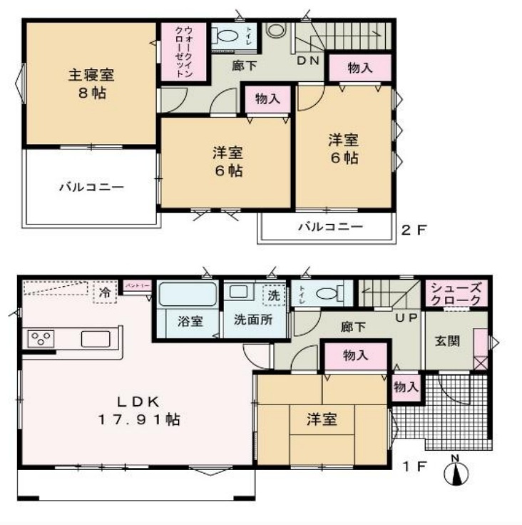 【中古戸建】邑楽郡邑楽町大字中野の間取り|■間取り図｜敷地面積：326.04㎡（約98.62坪）建物面積：110.95㎡（約33.56坪）