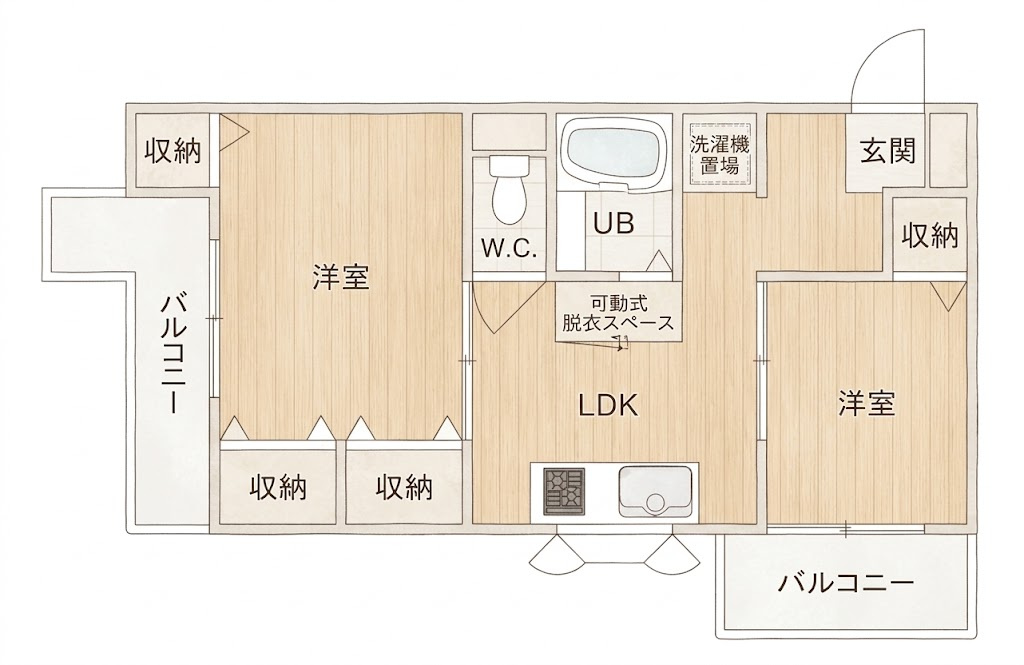 大阪市阿倍野区美章園１丁目の賃貸マンションの間取り