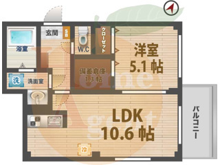 【間取り】 | PARKMAISON | 1LDKのお部屋です。