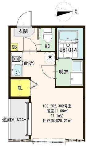 大阪市西淀川区姫島１丁目のアパートの間取り