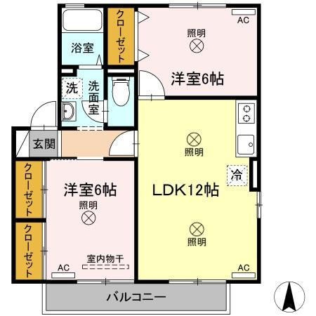 フルール高柳　B棟の間取り
