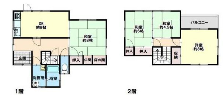 姫路市北平野６丁目の中古一戸建の間取り