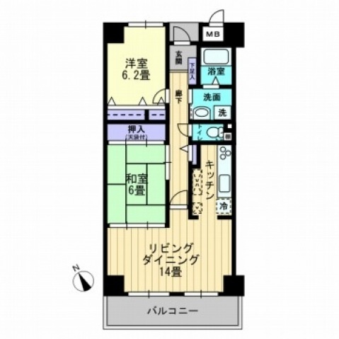 サーパス鹿田の間取り