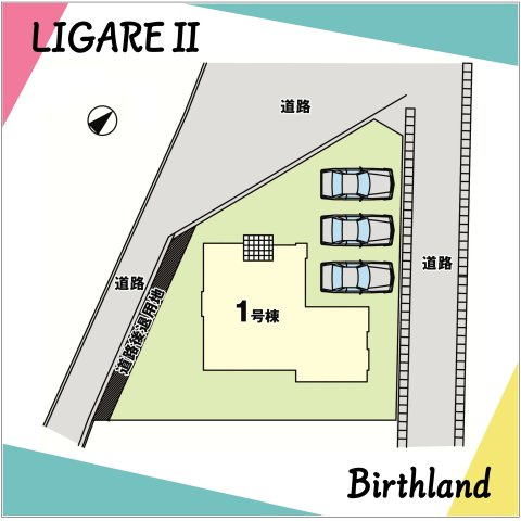 新築戸建・新築建売　福島市南沢又7期　北沢又小・信陵中の区画図|駐車スペース並列3台可能です！（車種による）最寄駅まで徒歩4分で通勤通学に便利！
