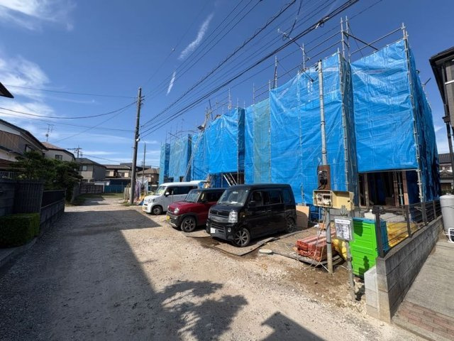 野田市上花輪6期　新築戸建　1号棟の前面道路含む現地写真