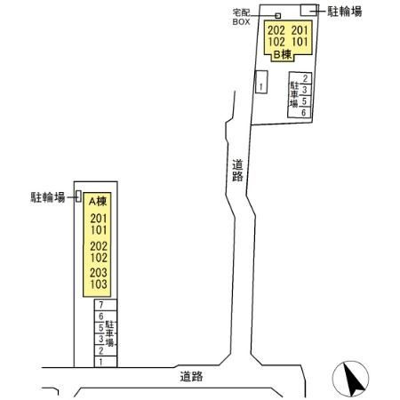 オーク大島田Bの区画図