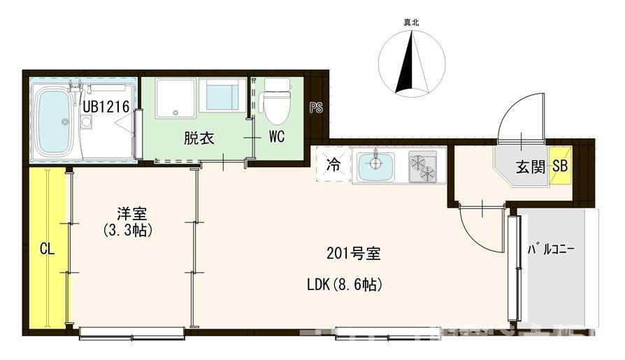 大阪市平野区平野市町１丁目のアパートの間取り