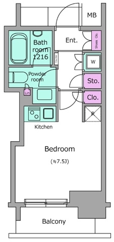 新品家具付きマンション月島12(KaGood東京)の間取り|※間取りと異なる場合は現状を優先します。