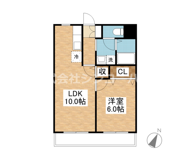 【間取り】 | シャルマン堤 | 301（1LDK)　2階・3階は1LDKが各2部屋ございます。