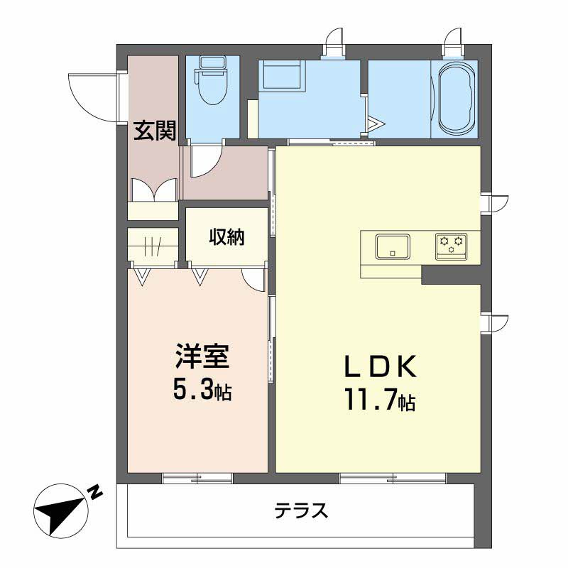 フレスクーラ医大東 の間取り