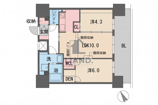 F・PARC GRANDMARK天神　春吉小学校区の間取り|F･PARC GRANDMARK天神