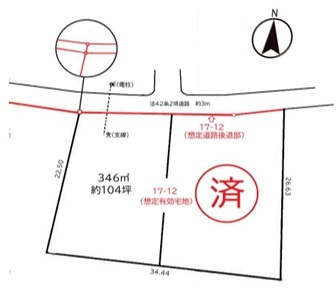 川越市豊田本2丁目　建築条件なし売地　JR川越線『西川越駅』徒歩18分　【大東東小学区】の区画図