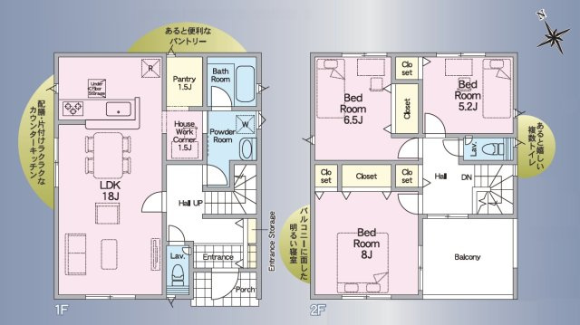 【Cradle Garden】　筑西市二木成　第２　全4邸の間取り|〇3LDK〇
パントリー付き！
雨の日も安心インナーバルコニー♪