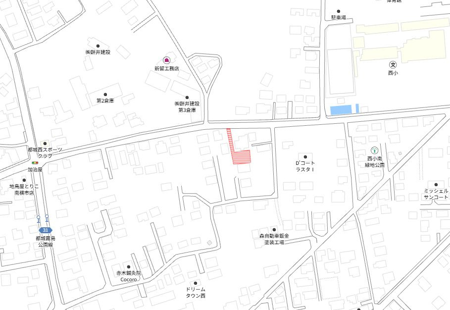 都城市南横市町の売地の土地図