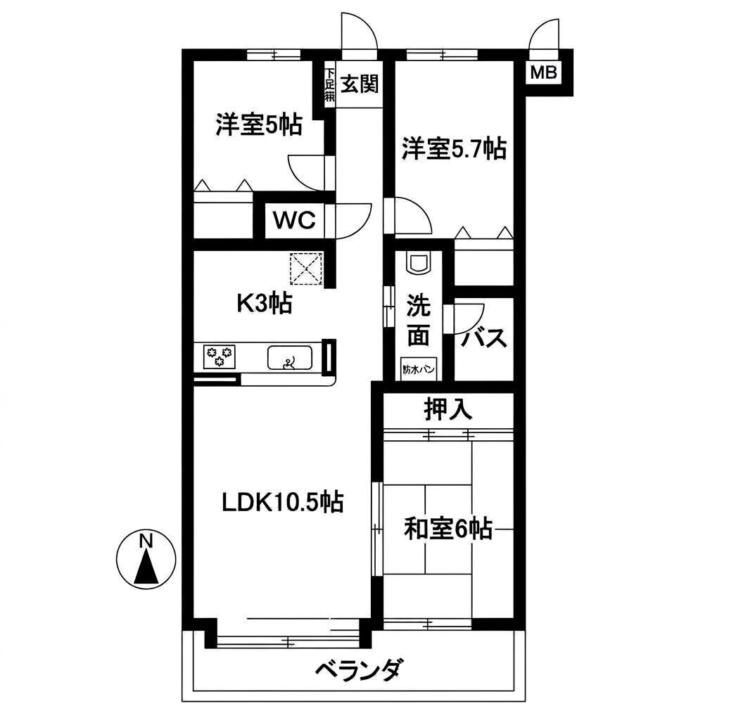 チサンマンション久留米の間取り|使い勝手の良い間取りです♪