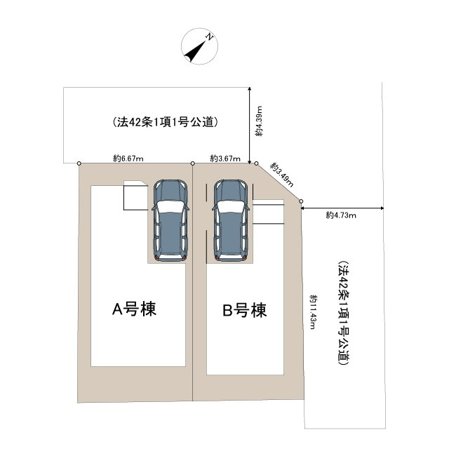 枚方市田宮本町　新築戸建ての区画図|区画図 B号地