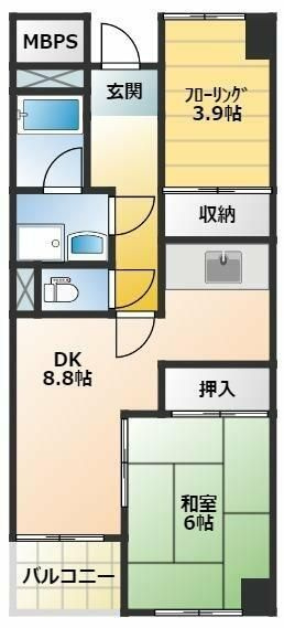 小平市学園西町２丁目の賃貸マンションの間取り