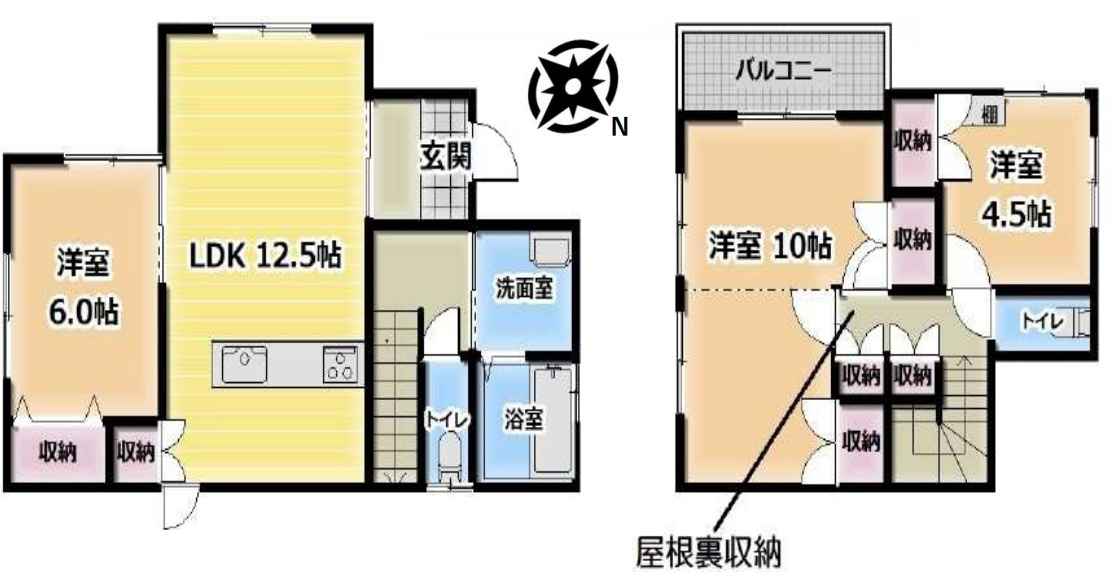 加古川市平岡町中野　　山陽電鉄「別府駅」徒歩14分の間取り