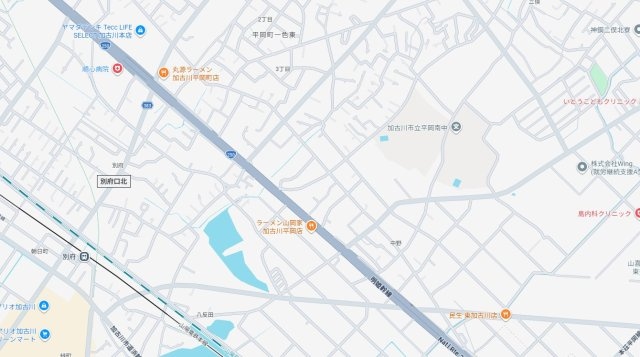 加古川市平岡町中野　　山陽電鉄「別府駅」徒歩14分の地図