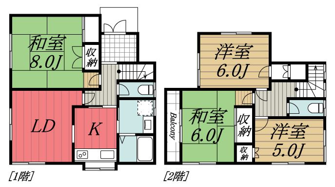 【間取り】 | ペットと暮らせる南岩崎戸建貸家/28-8