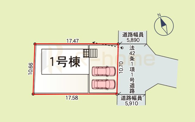 牛久市上柏田第10　新築戸建て　1号棟の区画図|大きなお買い物だからこそ、メリット・デメリットを伝えさせて頂きます。
R-homeにお任せください♪