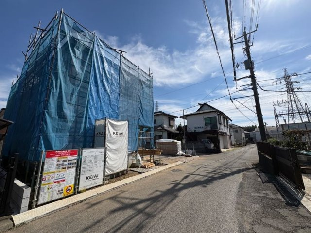 野田市上花輪7期　新築戸建　1号棟の前面道路含む現地写真