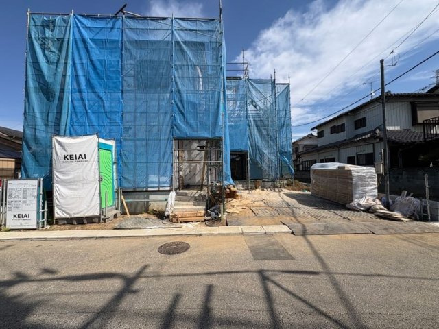 野田市上花輪7期　新築戸建　1号棟の前面道路含む現地写真