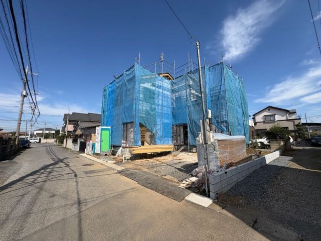 野田市上花輪7期　新築戸建　1号棟の前面道路含む現地写真