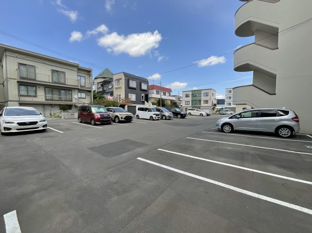 敷地内にゆとりを持って配置された平置き駐車場スペース。