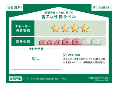 ハートフルタウン　南区日吉2丁目1218番　A号棟の省エネ性能ラベル|省エネ性能ラベル