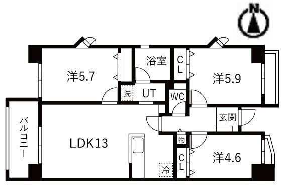 アクティ目黒駅前2号棟の間取り
