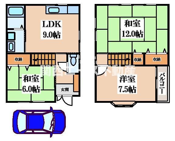【間取り】 | 稲葉１丁目貸家