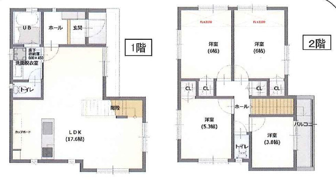 明石市魚住町西岡　中古戸建の間取り