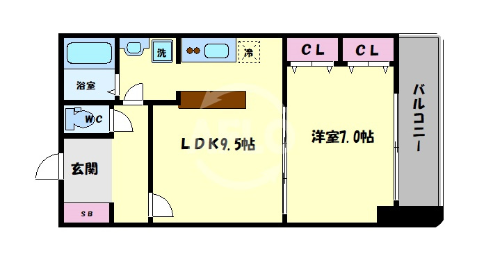 FLAT34上本町　五条小学校区の間取り|FLAT34上本町　間取り