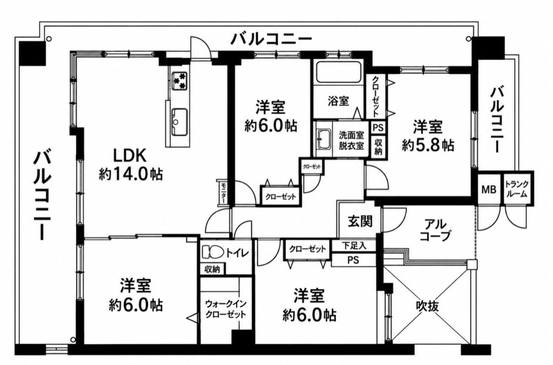 ダイナコートエスパシオ愛宕の間取り
