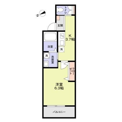 所沢市星の宮２丁目のアパートの間取り