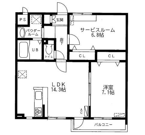 ヴィラ　ブランの間取り|間取りです。