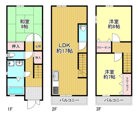 住之江区粉浜３丁目　中古戸建の間取り