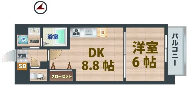 【間取り】 | GAGA | 1DKのお部屋です。