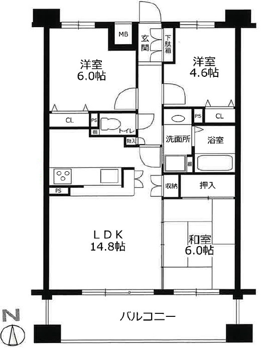 エスリード塚口の間取り