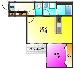 福岡市南区横手南町のアパートの間取り
