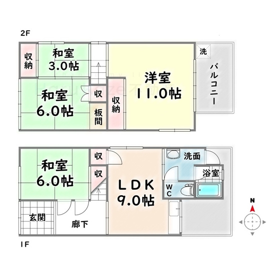 【間取り】 | 呼続5丁目貸家【名古屋市賃貸・ペット可】