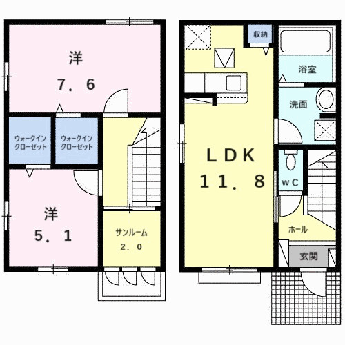 メゾンヨシマツⅡの間取り|間取図