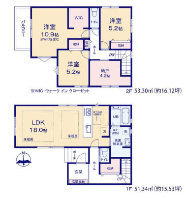 福岡市中央区小笹５丁目の新築一戸建の間取り