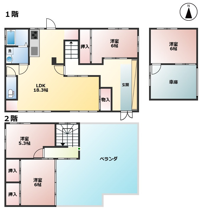 T様布引戸建ての間取り