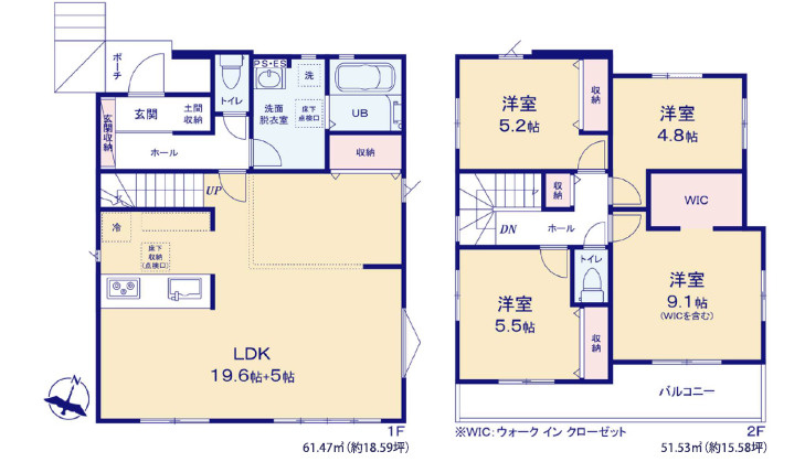 福岡市東区雁の巣２丁目の新築一戸建の間取り