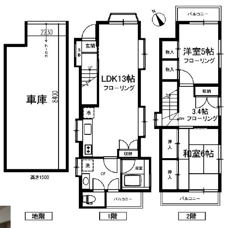 貸家　世田谷区野沢の間取り