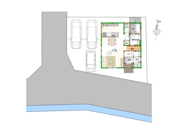 ☆選べる家具プレゼント☆東長戸③　3LDKの区画図