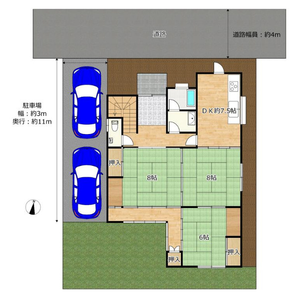 高砂市伊保崎2丁目　中古戸建の区画図